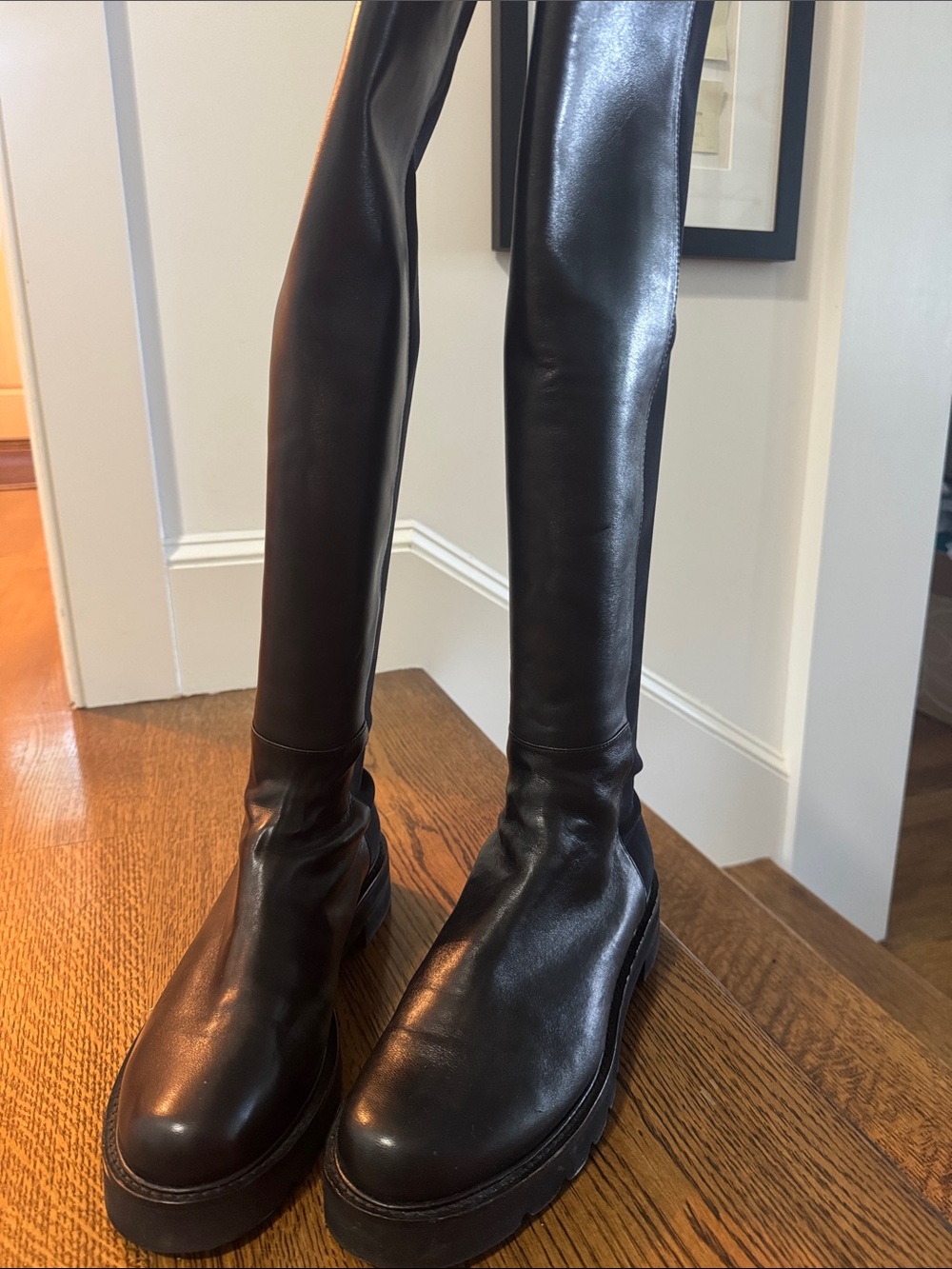 Stuart Weitzman 5050 over the knee Black Women's Tall Leather Boots